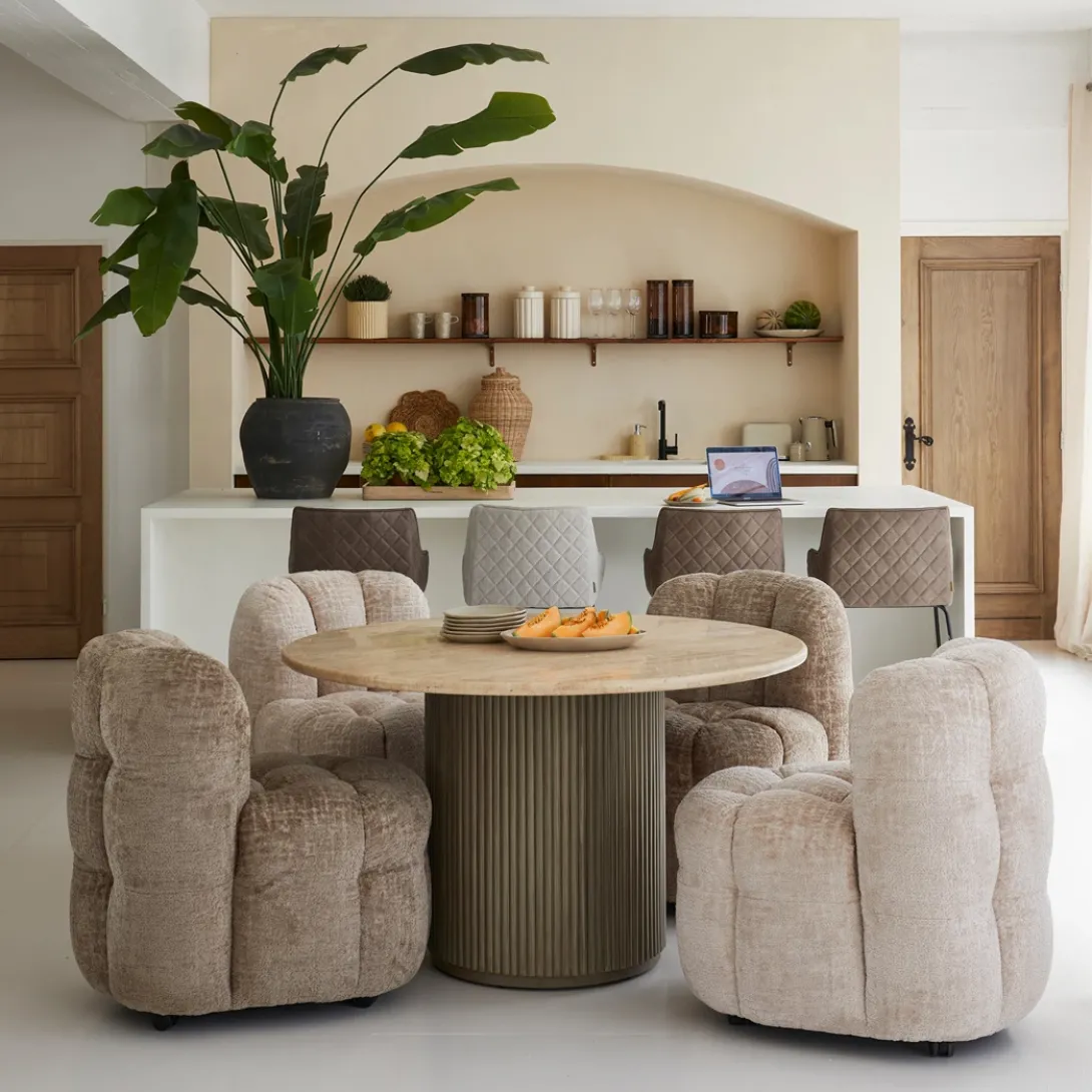 Barstoel Frisco Drive, Fabulous Flax, Linnen