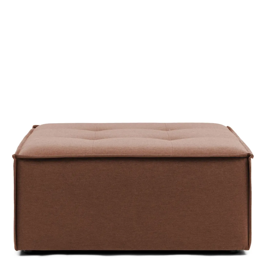 Bellagio Outdoor Footstool, sunbrella source, padouk