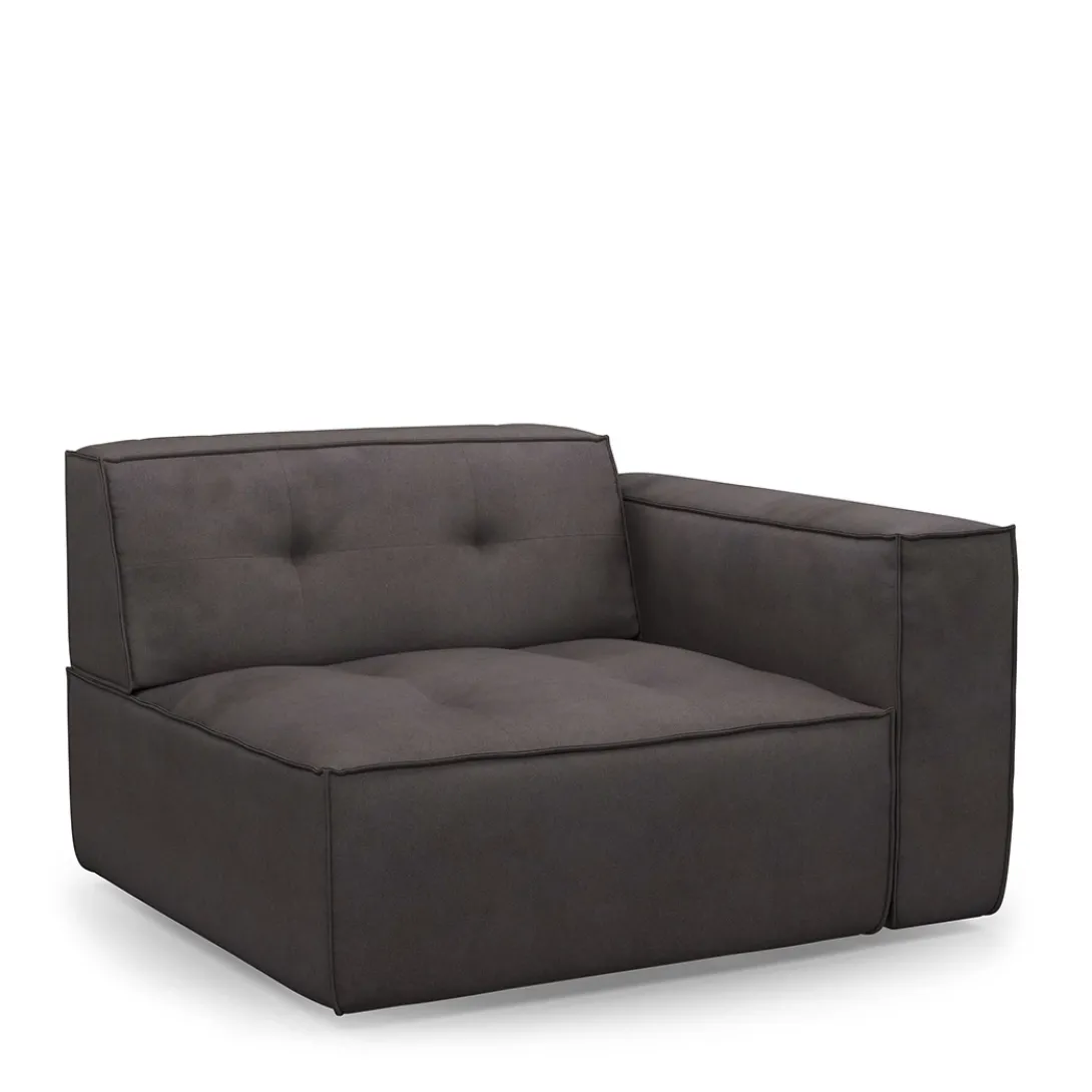 Brandon Corner Arm Right, scottish suede, noir