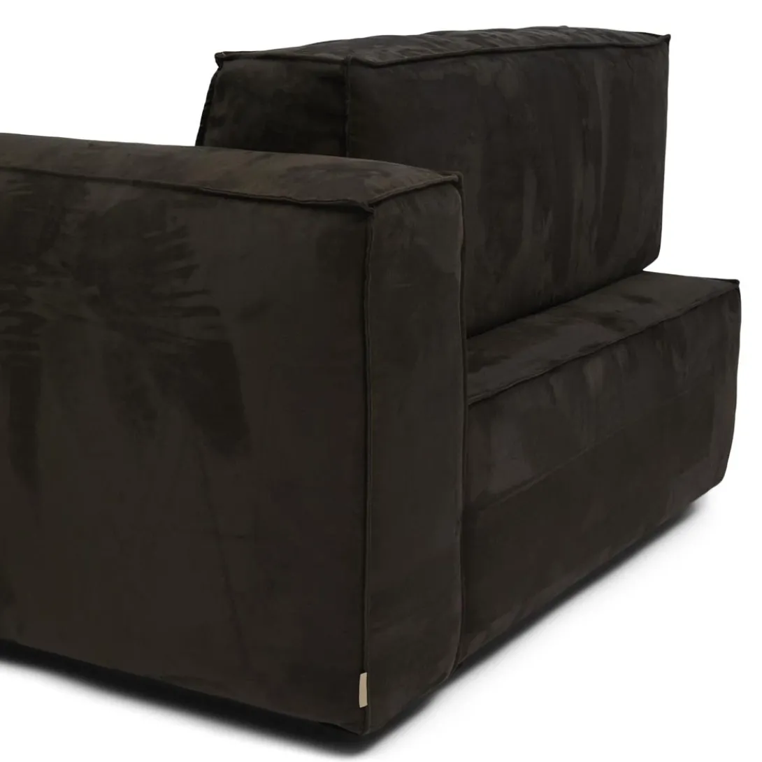 Brandon Corner Arm Right, scottish suede, noir