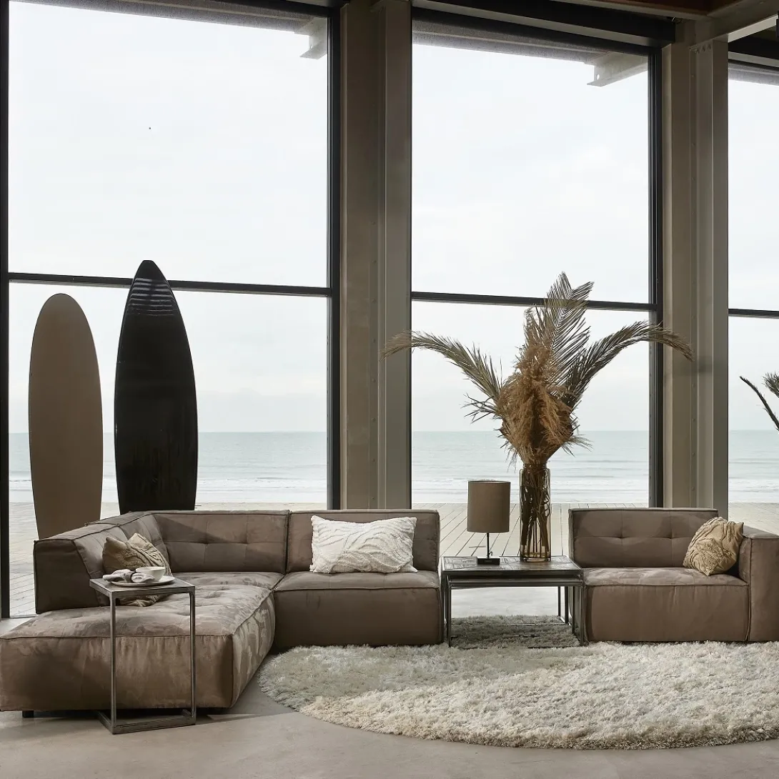 Brandon Corner Arm Right, velvet, grimaldi grey