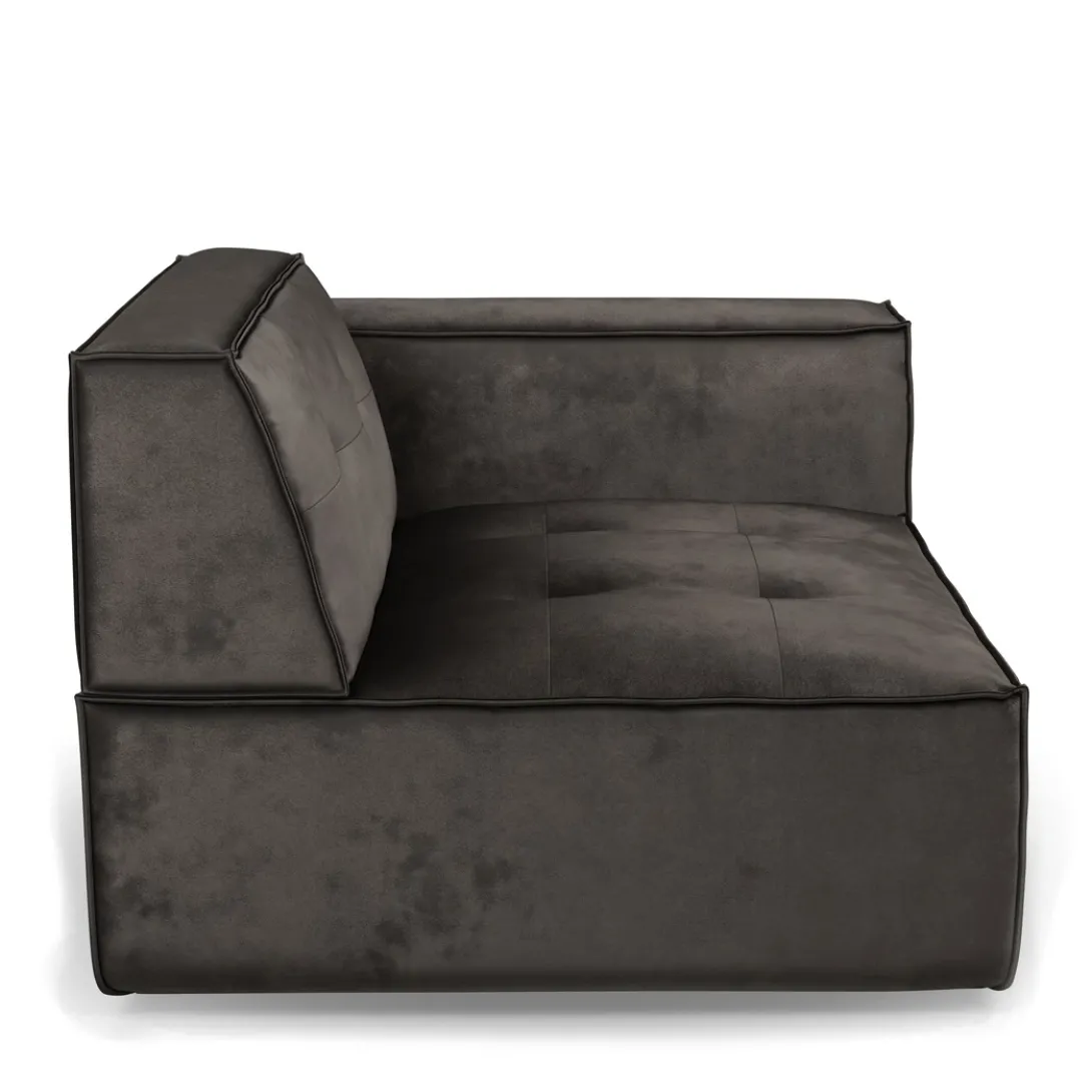 Brandon Corner Arm Right, velvet, grimaldi grey