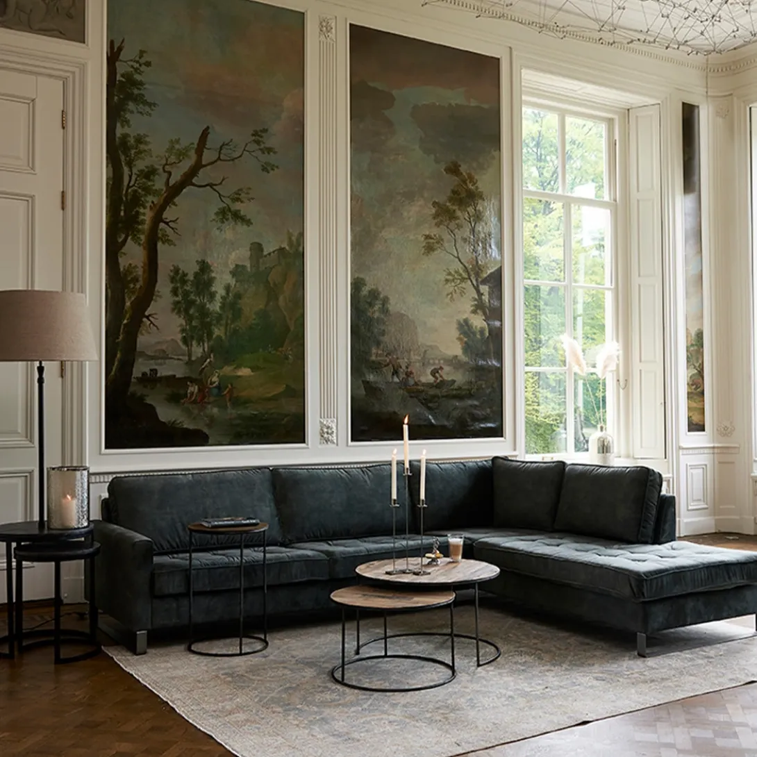 Chaise Longue Bank Rechts West Houston, Mineral Blue
