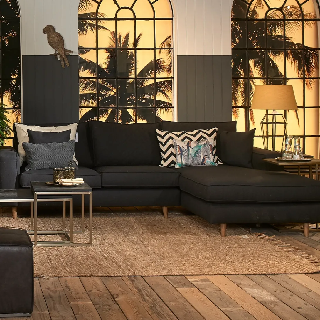 Chaise Longue Bank Rechts Kendall, Golden Beige