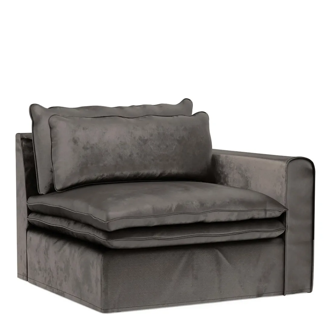 Continental Corner Right, velvet, grimaldi grey