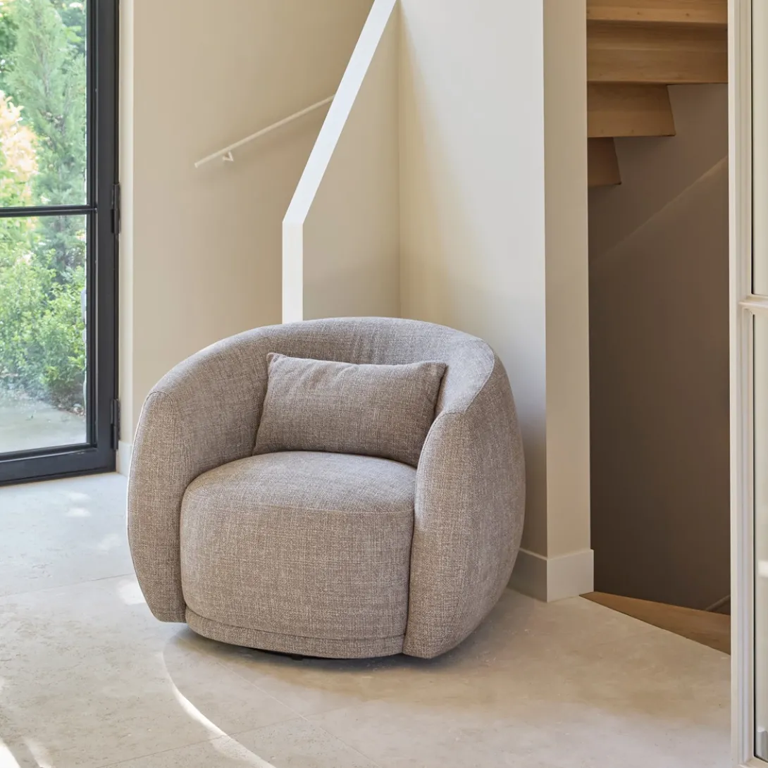 Draaibare fauteuil Leonardo, Taupe