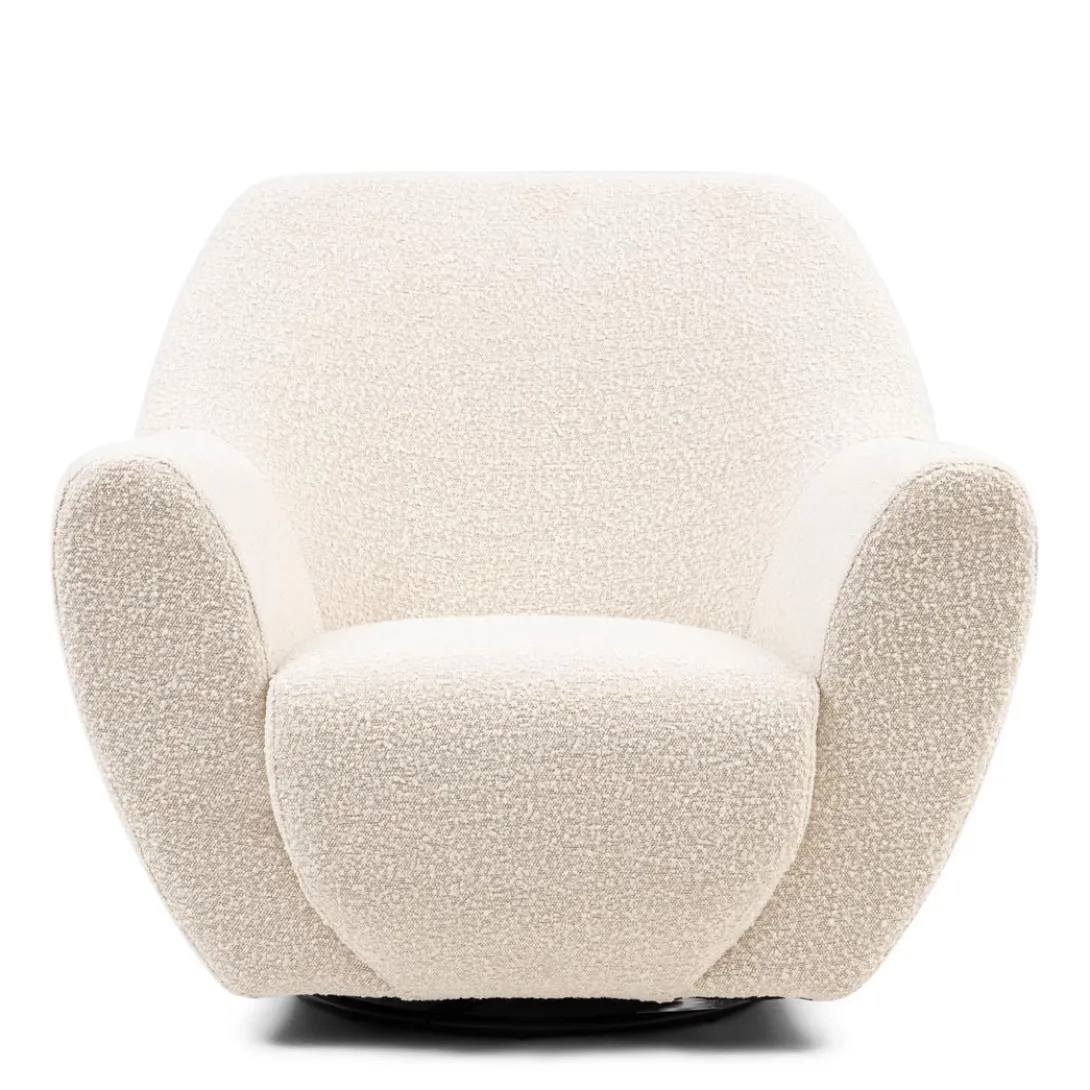 Fauteuil The Jill Swivel, White Sand, Bouclé