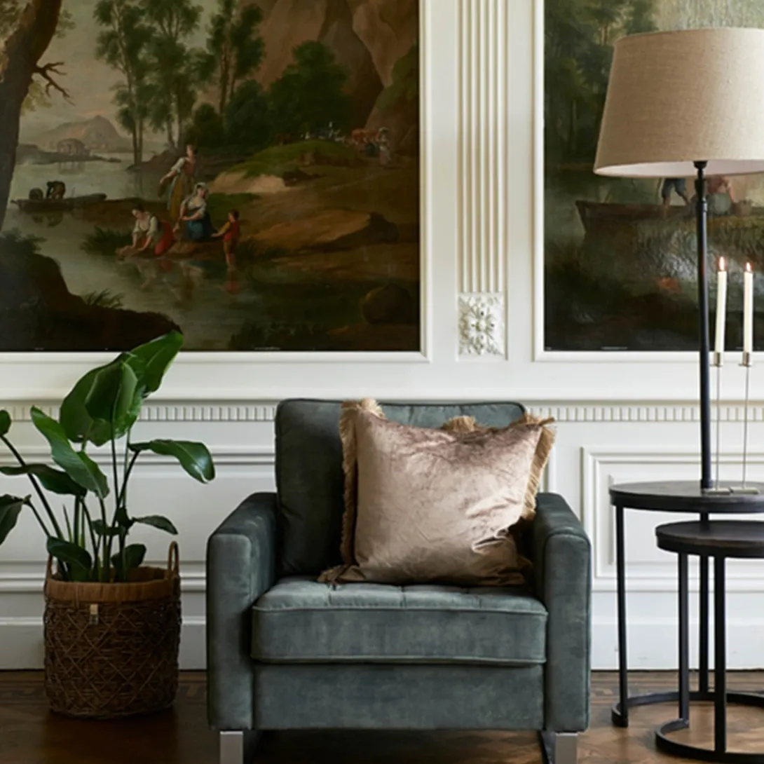 Fauteuil West Houston, Mineral Blue, Velvet