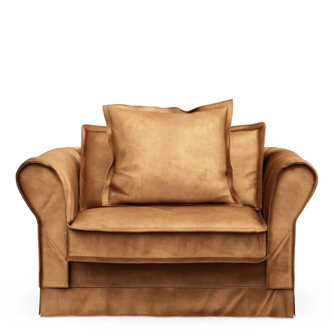 Loveseat Carlton, Cognac, Velvet
