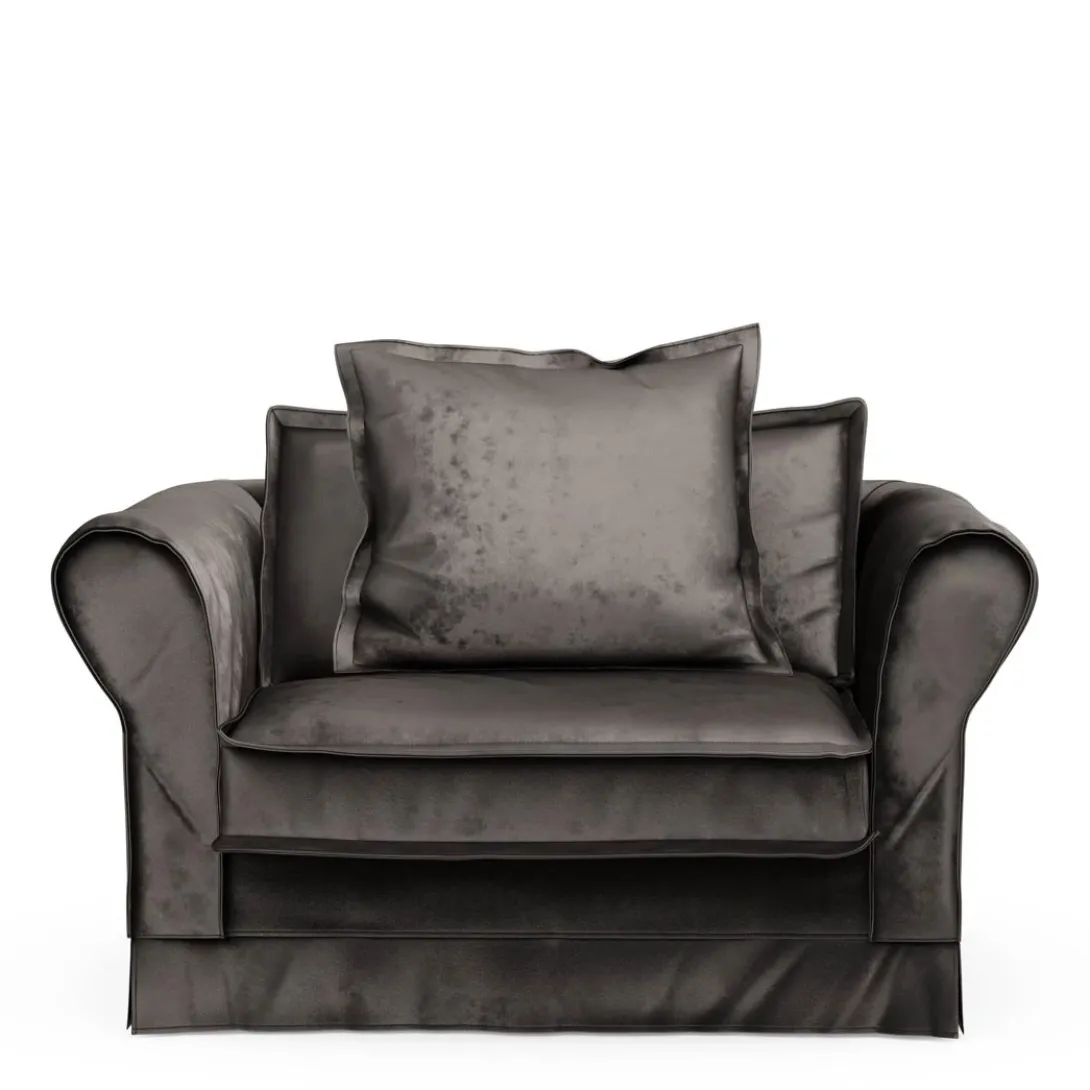 Loveseat Carlton, Grimaldi Grey, Velvet