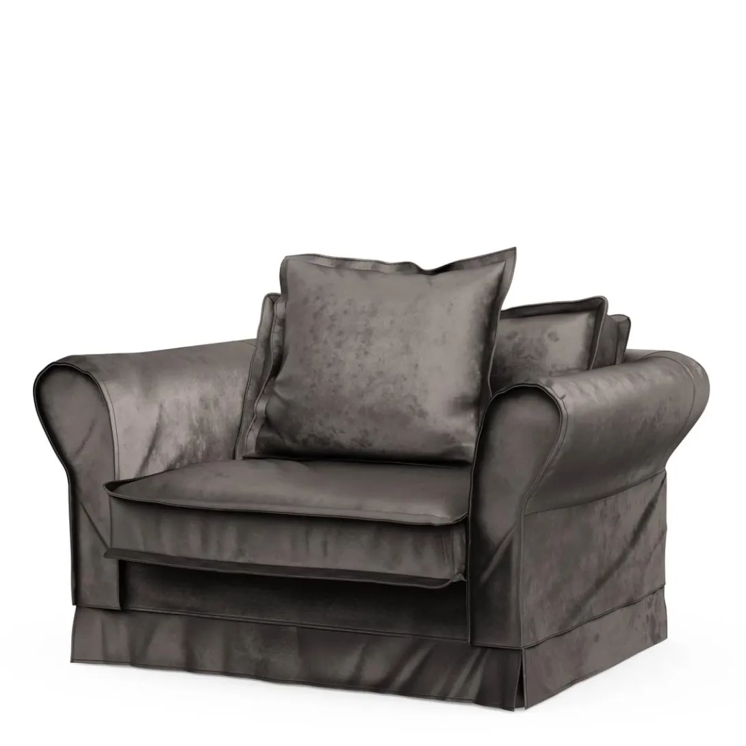 Loveseat Carlton, Grimaldi Grey, Velvet