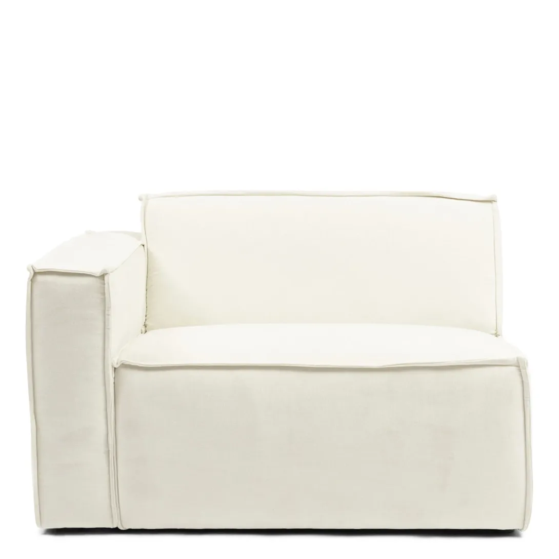 Modulaire Bank Hoek Links The Jagger, Sparkling White, Copperfield Weave