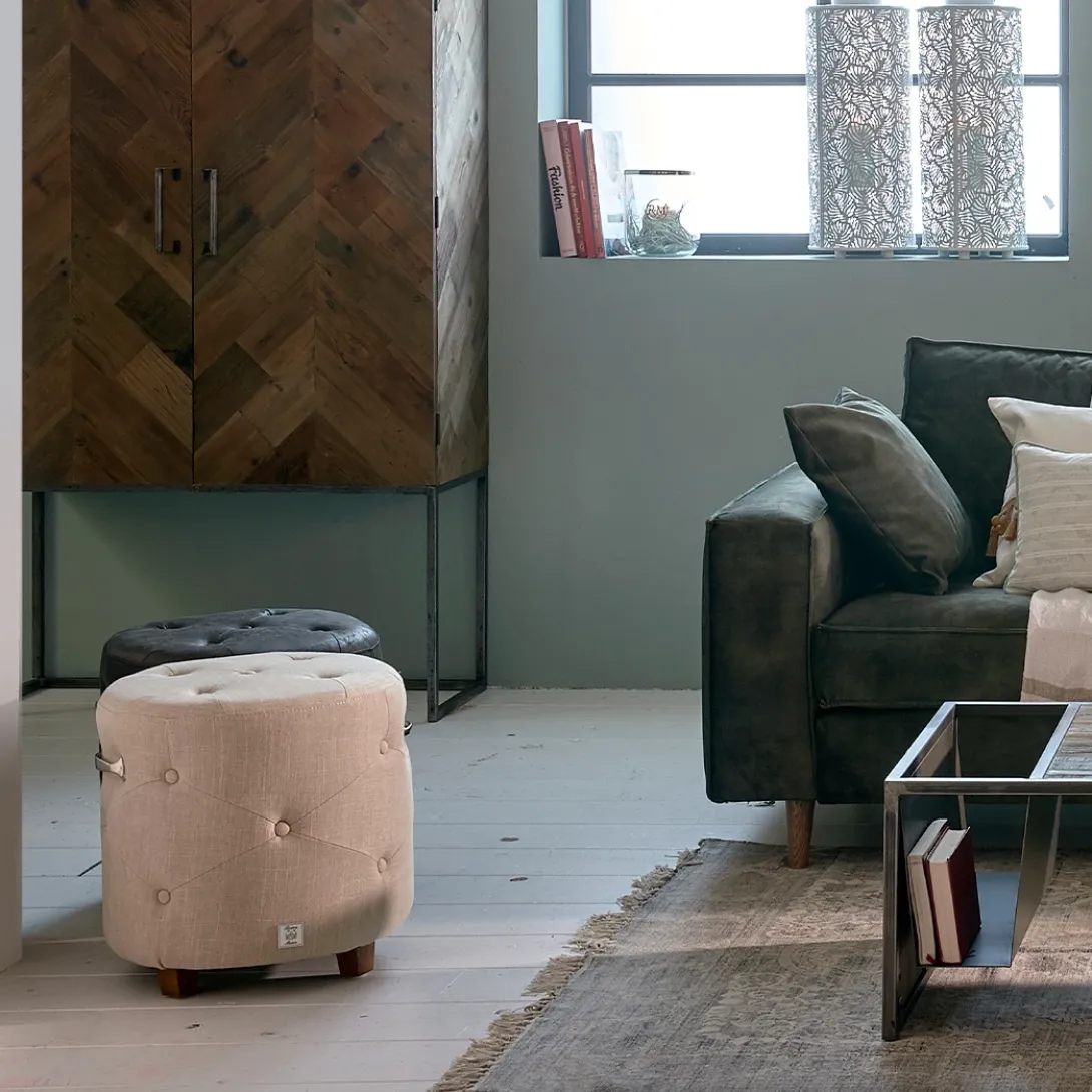 Poef Bowery, Flax, Linnen