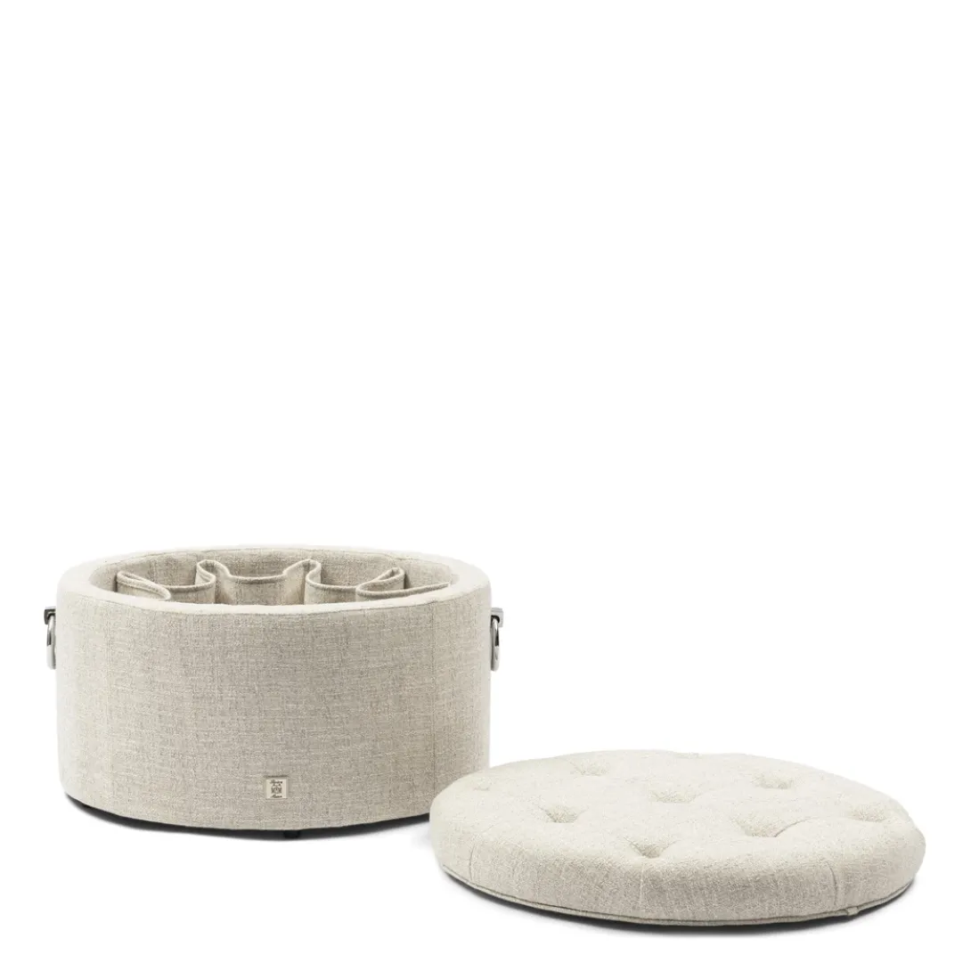 Poef Park Avenue, Antique White, Rich Tweed