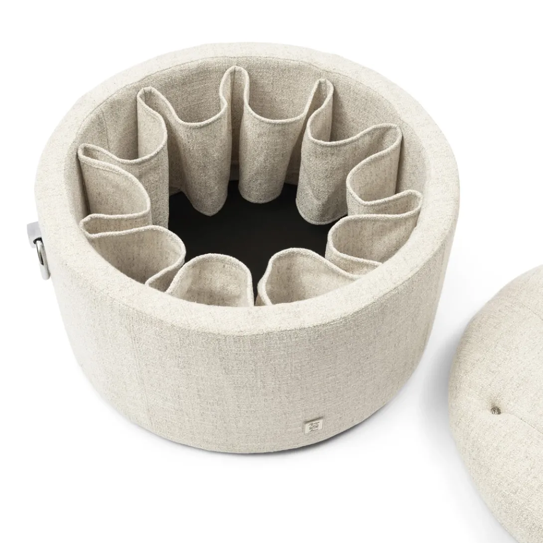 Poef Park Avenue, Antique White, Rich Tweed