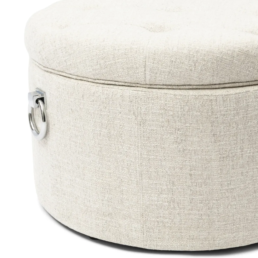 Poef Park Avenue, Antique White, Rich Tweed