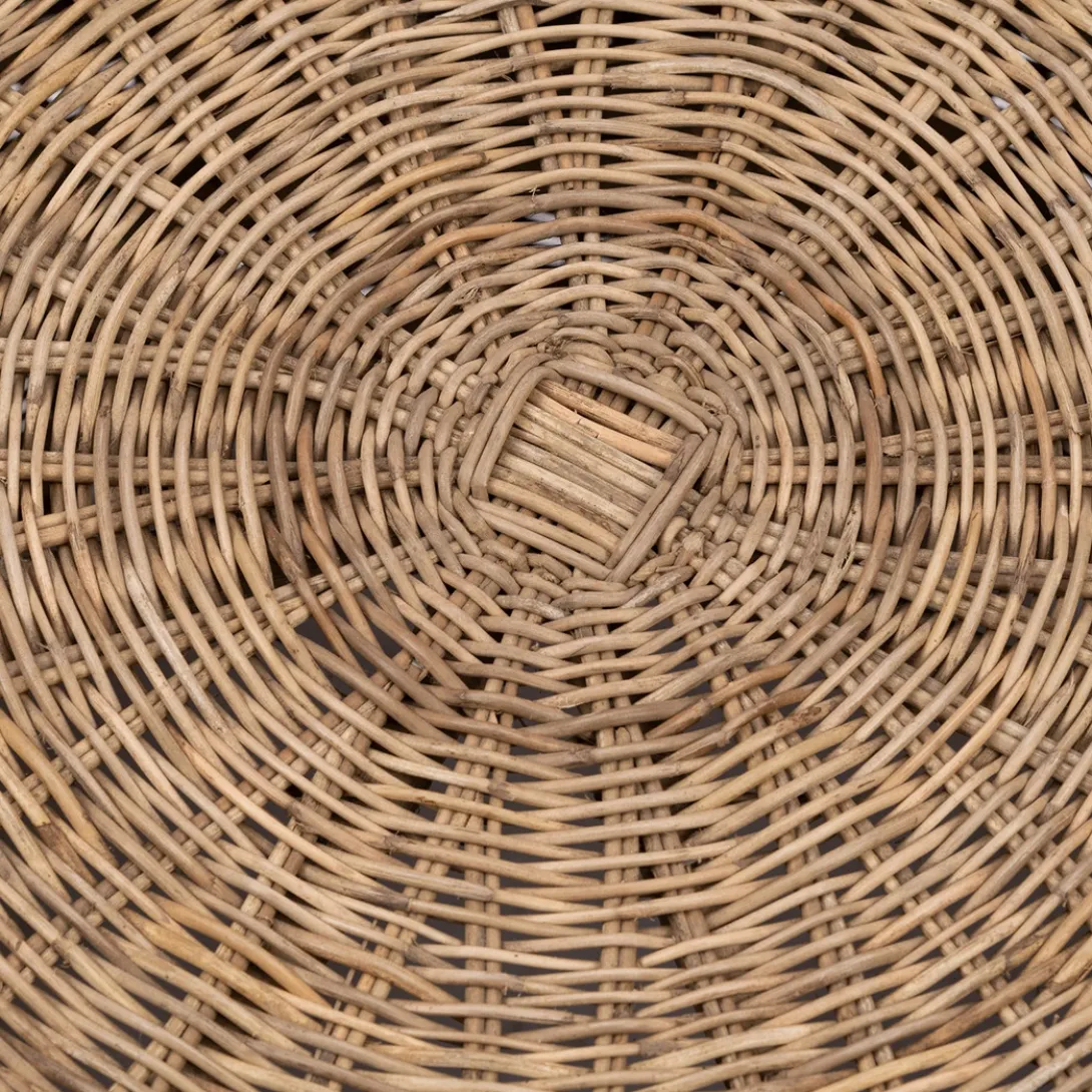 Poef Rustic Rattan Macaron