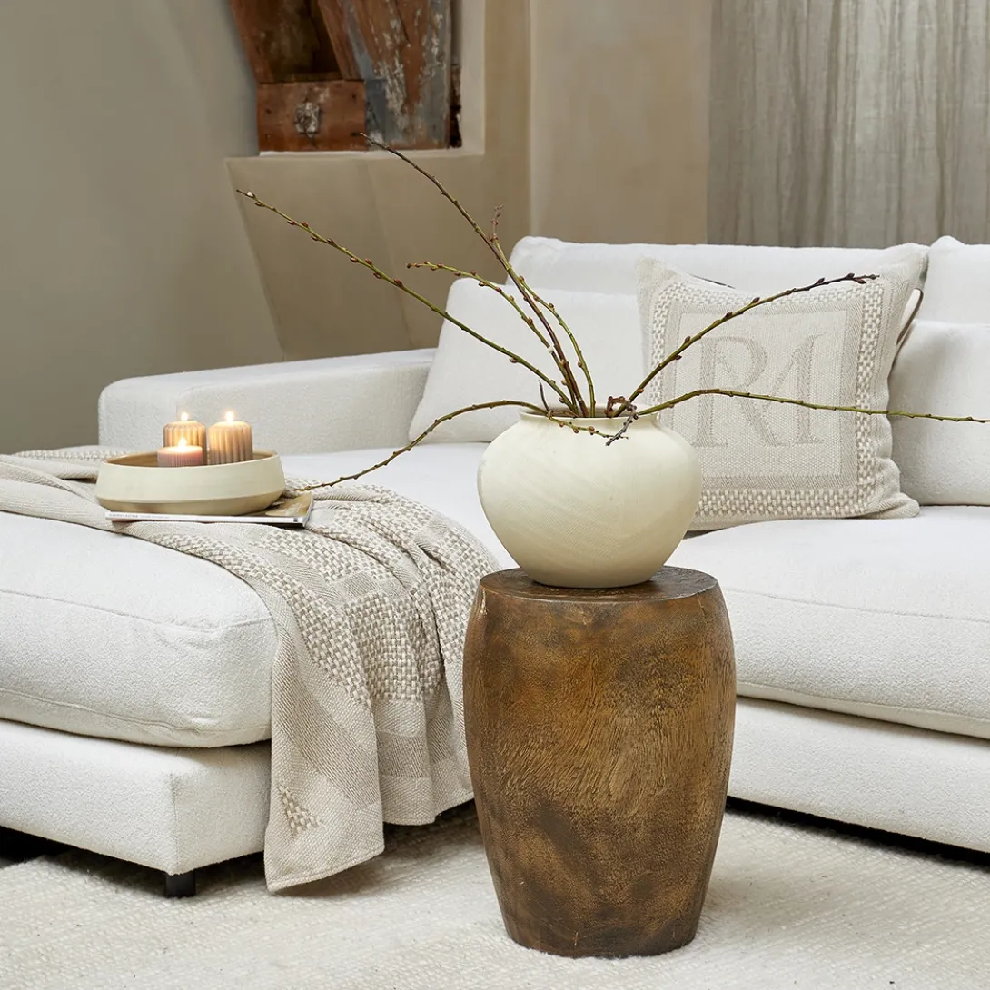 Stephen Center, bouclé, simply white