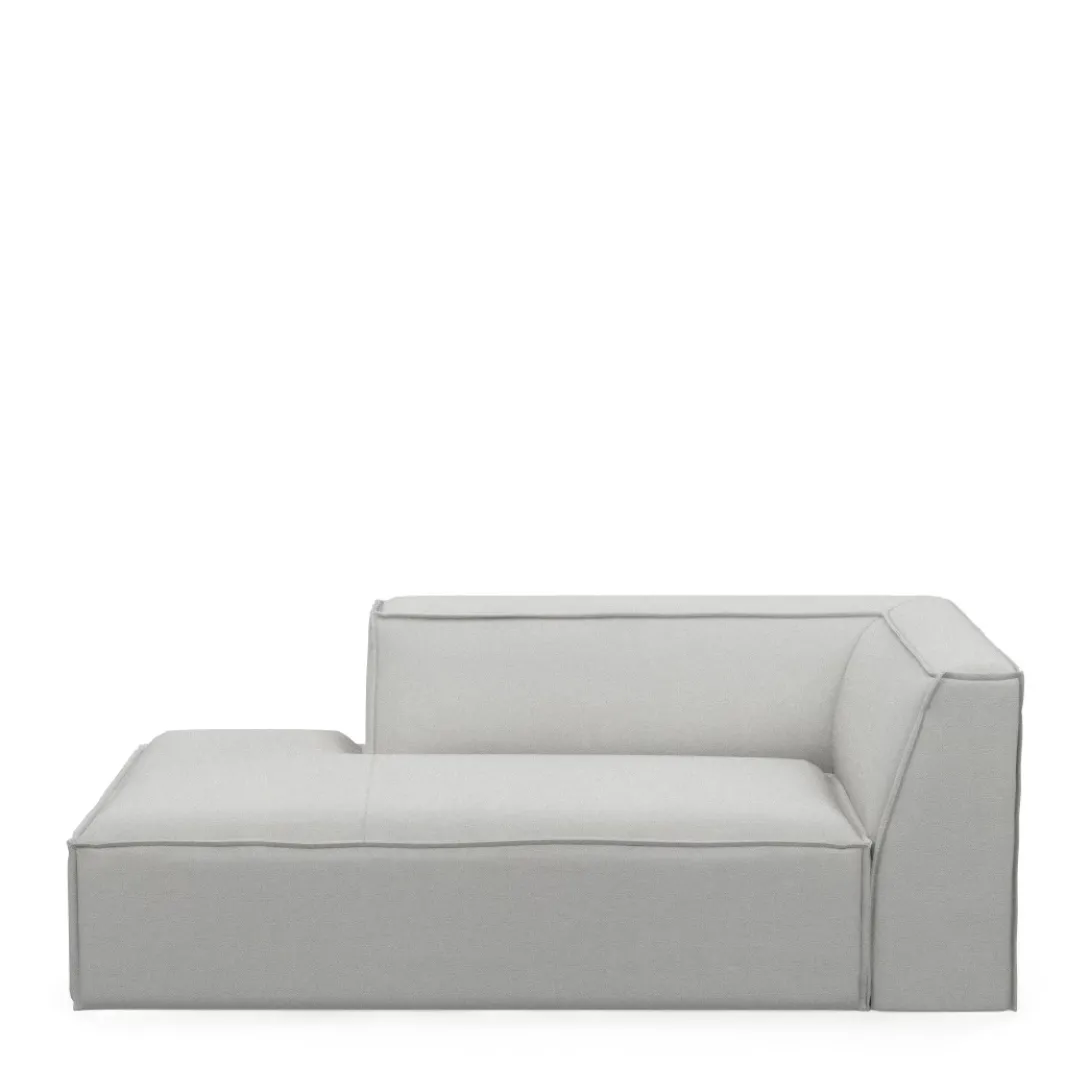 The Jagger Chaise Longue Left, washed cotton, ash grey