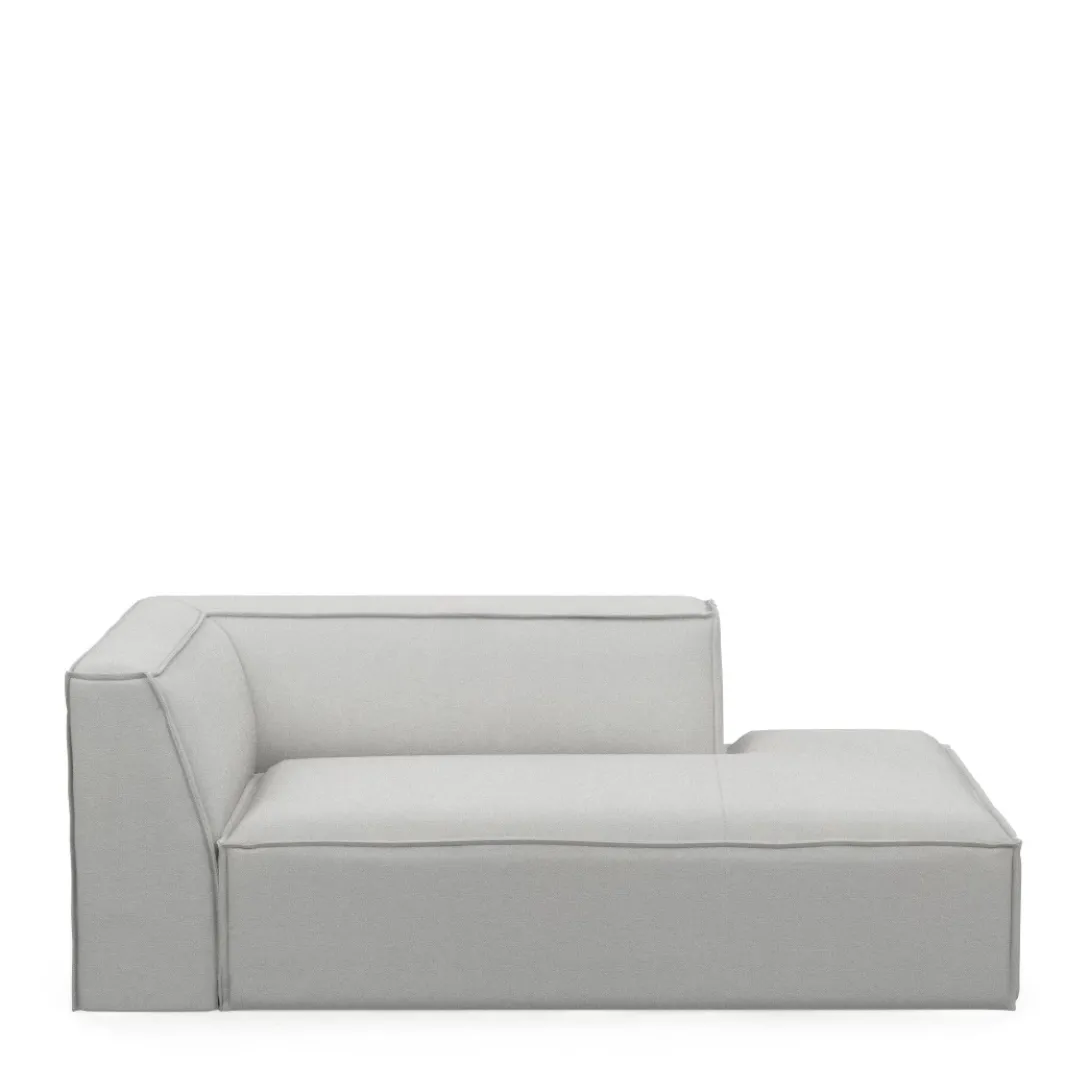 The Jagger Chaise Longue Right, washed cotton, ash grey
