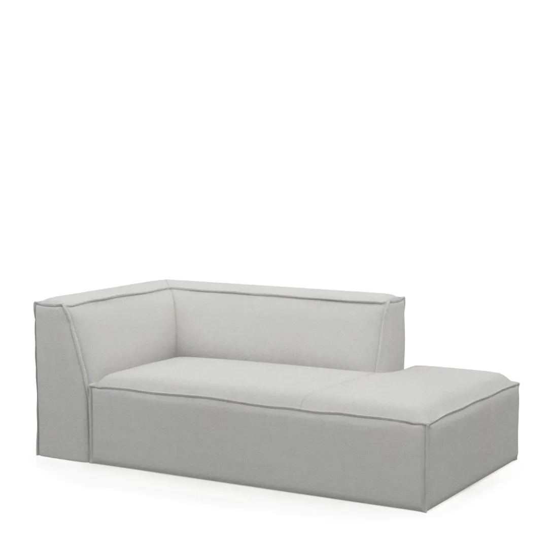 The Jagger Chaise Longue Right, washed cotton, ash grey
