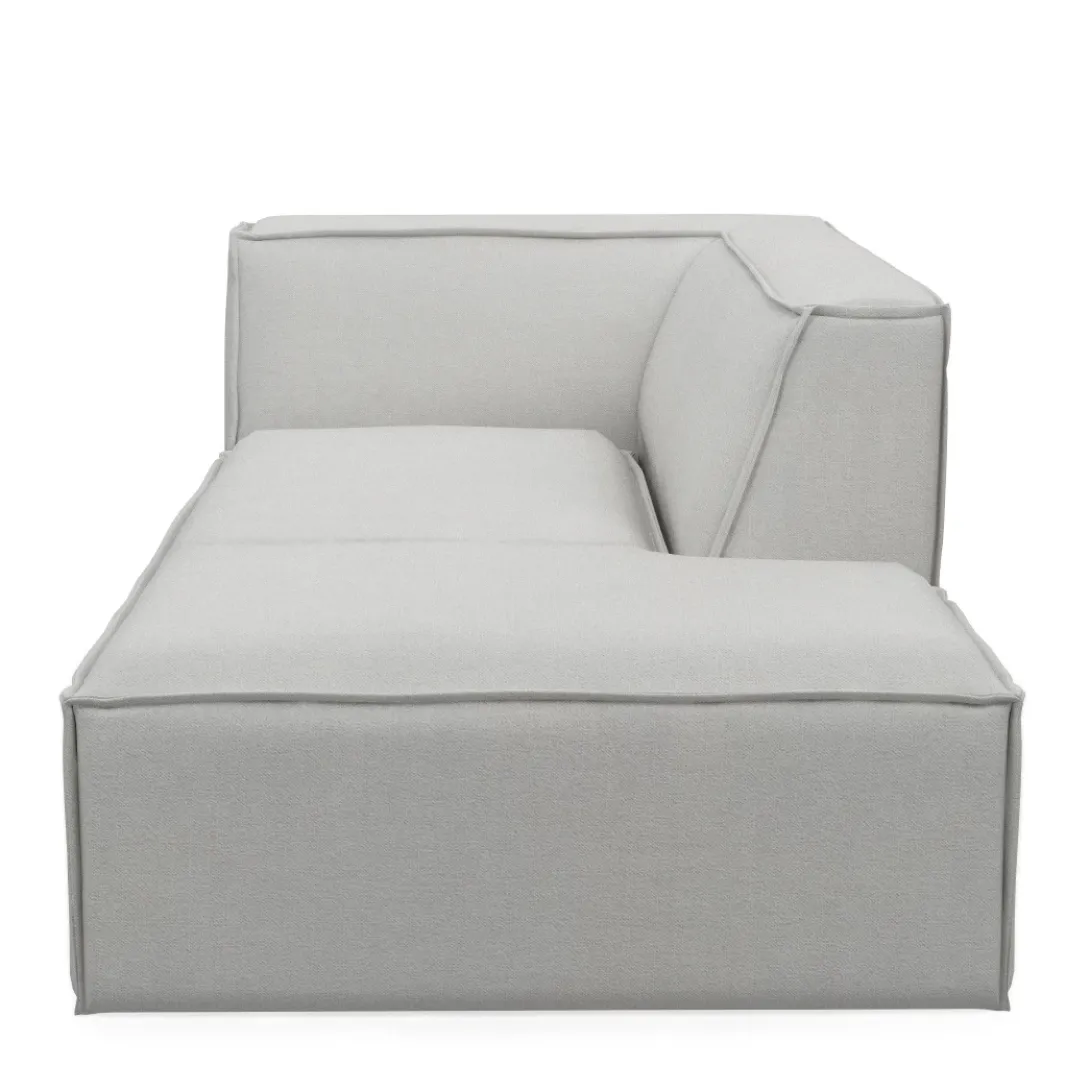 The Jagger Chaise Longue Right, washed cotton, ash grey