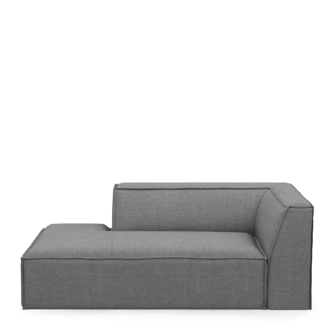 The Jagger Chaise Longue Left, washed cotton, grey