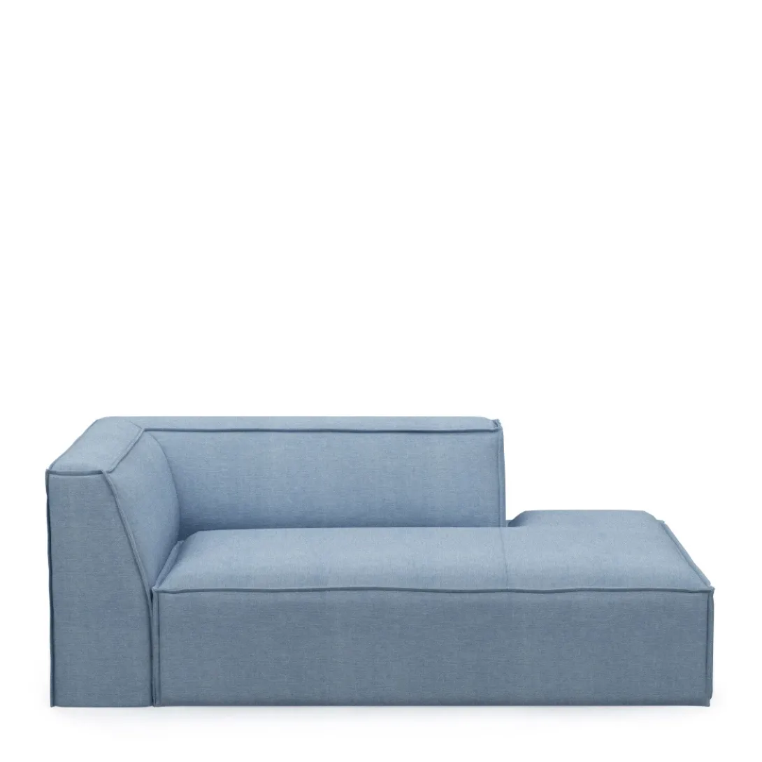 The Jagger Chaise Longue Right, washed cotton, ice blue