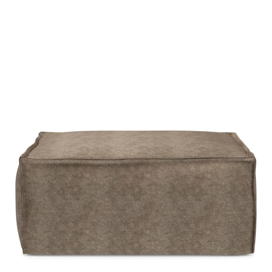 The Jagger Footstool, velvet, clay