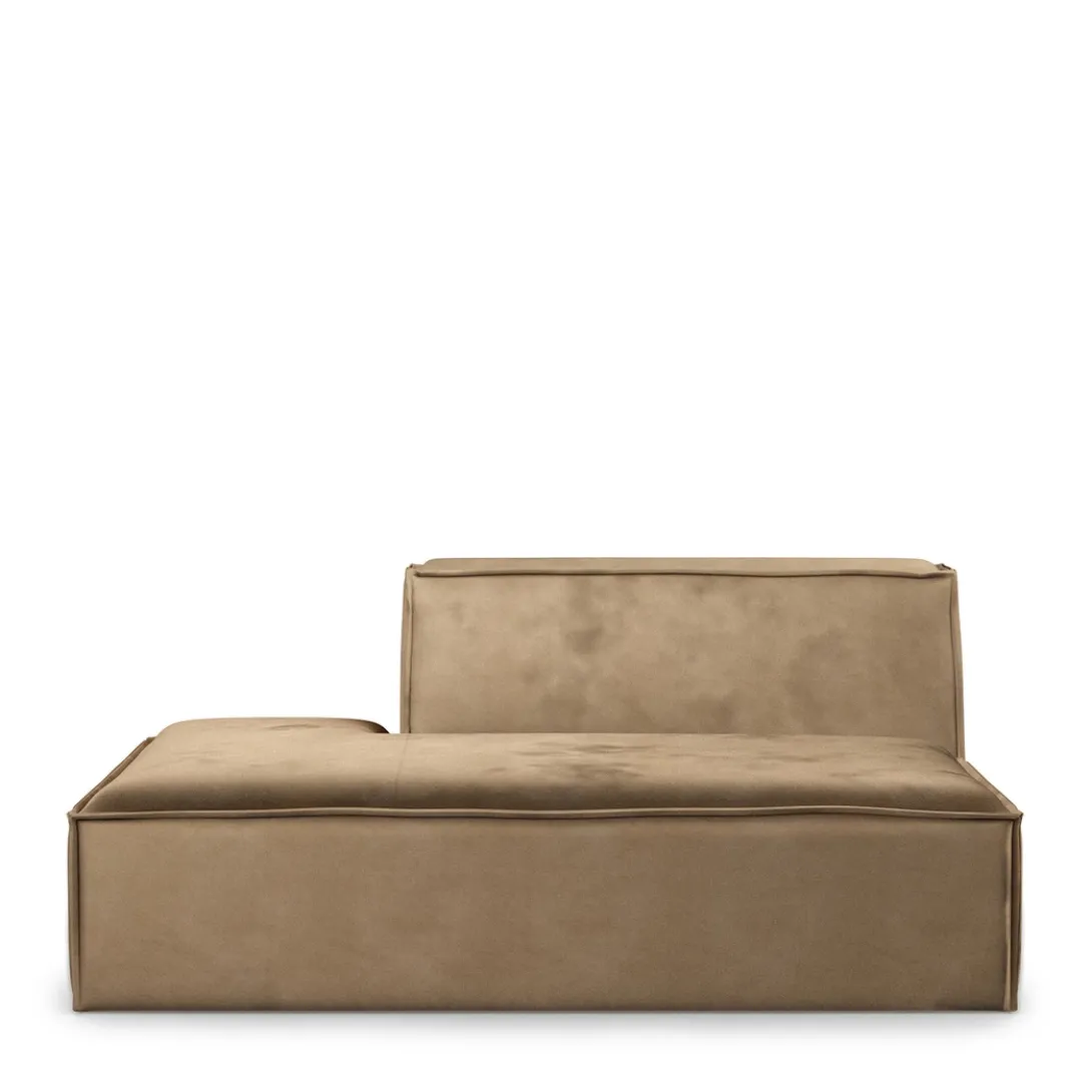 The Jagger Lounger Left, velvet, golden beige