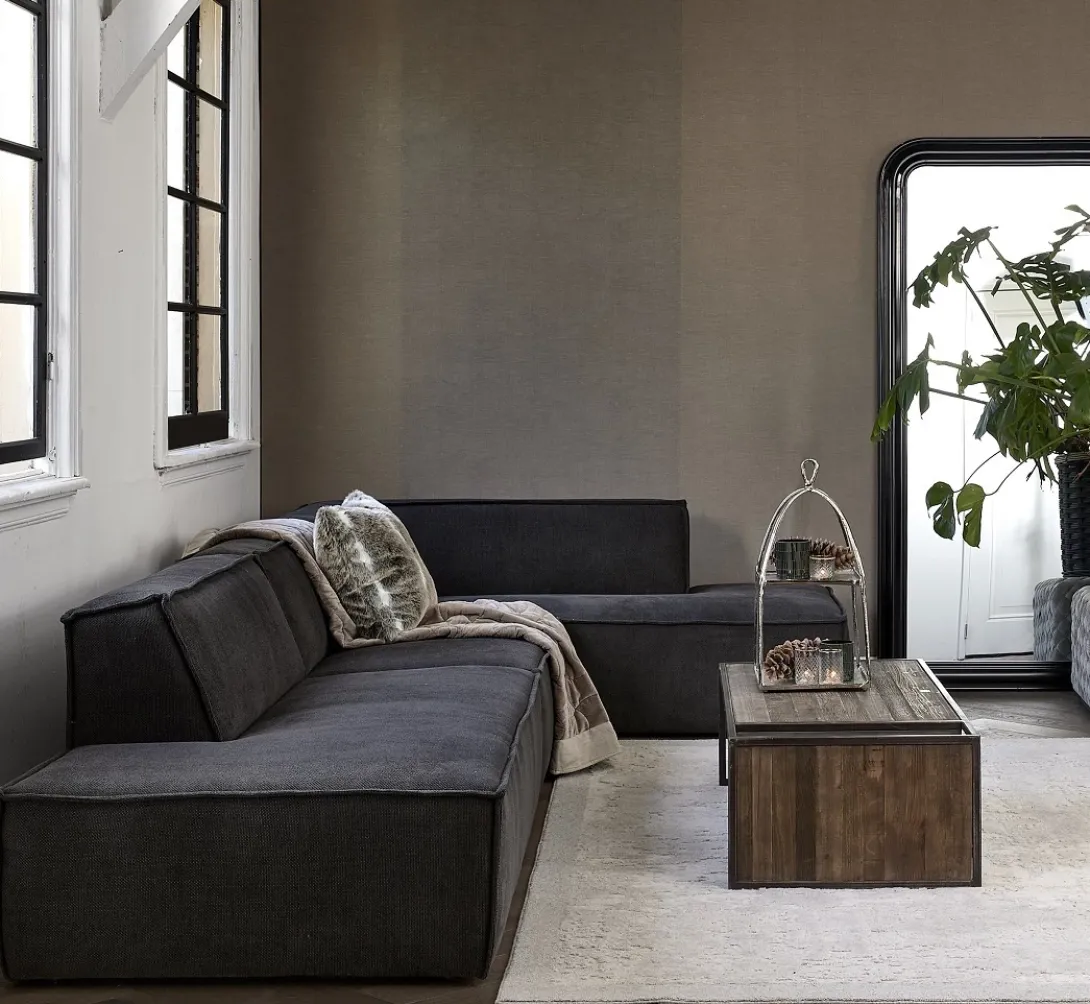 The Jagger Lounger Left, velvet, golden beige