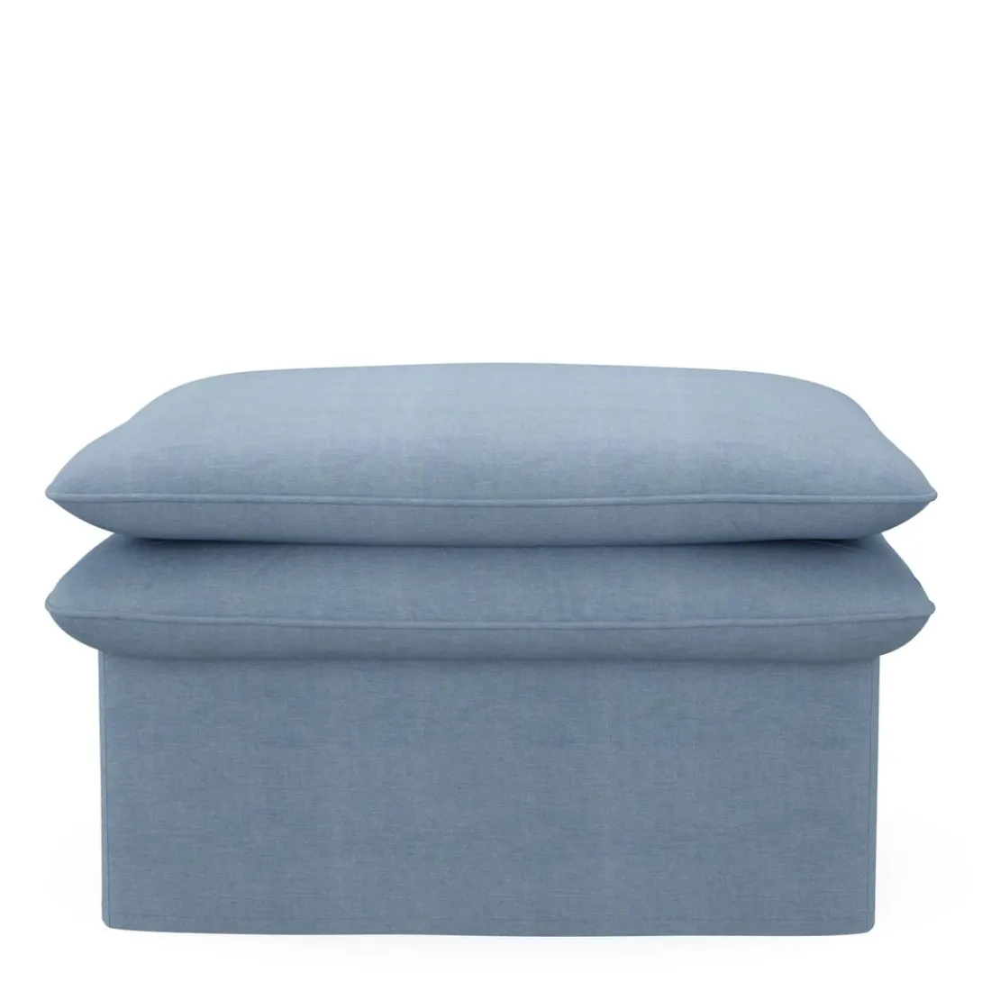 Voetenbank Continental, Ice Blue, 105x90