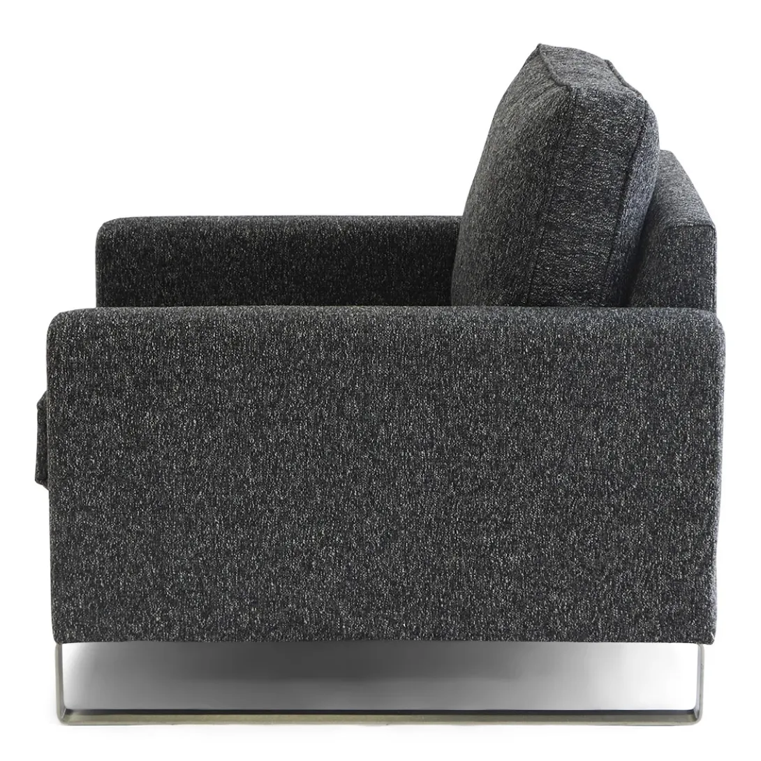 West Houston Armchair, rich tweed, moon rock