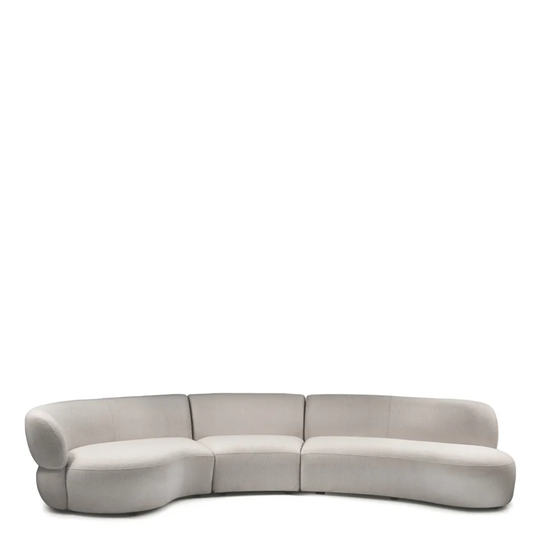 3,5-zitsbank San Remo, Arm Links, Natural Grey